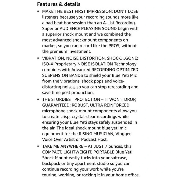 Shock Mount for Yeti X Yeti Nano Yeti Snowball Other mics with 3/8”5/8”‎ Mount - Picture 3 of 4